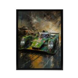 "Artery8 Futuristic Motorsport Car Racing Framed Canvas Wall Art Print in Green - Size: W18"" x H24""" - thumbnail 1