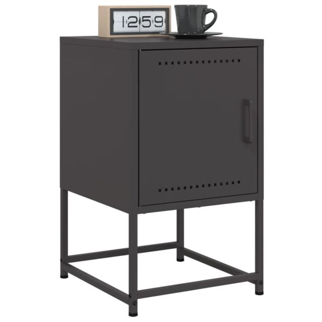 Berkfield Home Bedside Cabinets 2 pcs Black 36x39x60.5 cm Steel - image 1