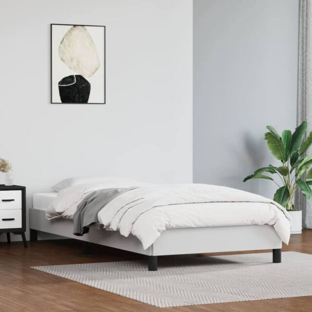 Berkfield Home Bed Frame White 90x190 cm Single Faux Leather