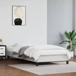 Berkfield Home Bed Frame White 90x190 cm Single Faux Leather - thumbnail 1