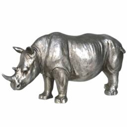 Animal Crackers Rhino Figurine, Antique Silver Effect Finish, Length 26cm - thumbnail 6