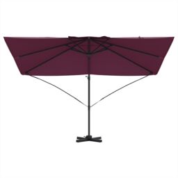 Berkfield Home Cantilever Umbrella Bordeaux Red Polyester, Steel Large - thumbnail 5