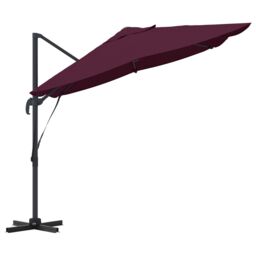 Berkfield Home Cantilever Umbrella Bordeaux Red Polyester, Steel Large - thumbnail 6
