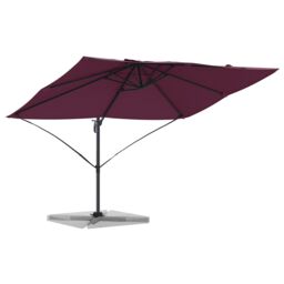 Berkfield Home Cantilever Umbrella Bordeaux Red Polyester, Steel Large - thumbnail 3