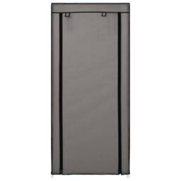Berkfield Home Shoe Cabinet with Cover Grey 58x28x106 cm Fabric - Size: 58 x 28 x 106 cm - thumbnail 4