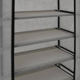 Berkfield Home Shoe Cabinet with Cover Grey 58x28x106 cm Fabric - Size: 58 x 28 x 106 cm - thumbnail 7
