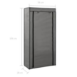 Berkfield Home Shoe Cabinet with Cover Grey 58x28x106 cm Fabric - Size: 58 x 28 x 106 cm - thumbnail 8