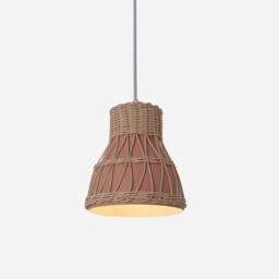 Living and Home Handmade Rattan Pendant Light Natural Woven Ceiling Lamp in Pink - thumbnail 9