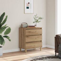 Berkfield Home Sideboard Artisan Oak 60x35x70 cm Engineered Wood in Brown - Size: 60 x 35 x 70 cm - thumbnail 3