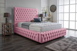 UK Bed Furniture Duchess Ottoman Gas Lift Upholstered Bed Frame with 54 Inch Headboard in Pink - Size: Double - thumbnail 1