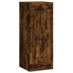 Berkfield Home Wall Mounted Cabinet Smoked Oak 34.5x34x90 cm Engineered Wood in Brown - thumbnail 1