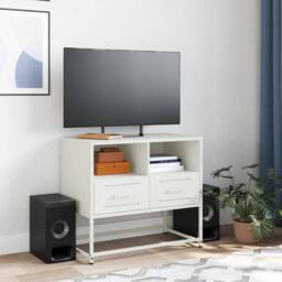 Berkfield Home TV Cabinet White 68x39x60.5 cm Steel