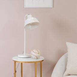 ValueLights Morris Retro Dome Metal Desk Office Table Lamp Light with LED Bulb in White - thumbnail 5
