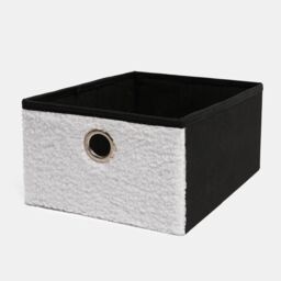 OHS Storage Cube Unit 6 Draw Ottoman Space Saving Chest Shoe Boucle Organiser in White - thumbnail 2