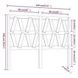 Berkfield Home Beautiful Bed Headboard 146x4x100 cm Solid Wood Pine in Light Brown - Size: 146 x 4 x 100 cm - thumbnail 6