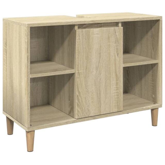 Berkfield Home Bathroom Cabinet Sonoma Oak 80x33x60 cm Engineered Wood in Light Brown - Size: 80 x 33 x 60 cm - image 1