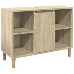 Berkfield Home Bathroom Cabinet Sonoma Oak 80x33x60 cm Engineered Wood in Light Brown - Size: 80 x 33 x 60 cm