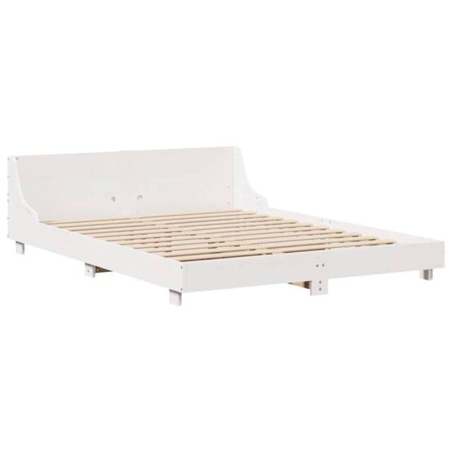 Berkfield Home Modern Bed Frame without Mattress White 150x200 cm King Size Soli - image 1