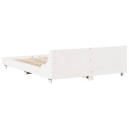 Berkfield Home Modern Bed Frame without Mattress White 150x200 cm King Size Soli - thumbnail 6