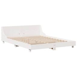 Berkfield Home Modern Bed Frame without Mattress White 150x200 cm King Size Soli - thumbnail 1