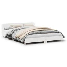 Berkfield Home Modern Bed Frame without Mattress White 150x200 cm King Size Soli - thumbnail 3