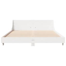 Berkfield Home Modern Bed Frame without Mattress White 150x200 cm King Size Soli - thumbnail 4