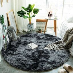 AKA Dark Grey Round 120cm Large Soft Touch Rug - Size: 180 cm x 180 cm - thumbnail 2