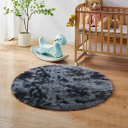 AKA Dark Grey Round 120cm Large Soft Touch Rug - Size: 180 cm x 180 cm - thumbnail 1