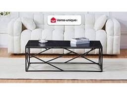 Vente-unique Ceramic & Metal Coffee Table - Black Marble Effect - MELRONE - thumbnail 4