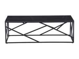 Vente-unique Ceramic & Metal Coffee Table - Black Marble Effect - MELRONE - thumbnail 5