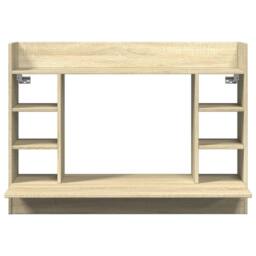 Berkfield Home Modern Wall-Mounted Desk Sonoma Oak 105x48x75 cm Engineered Wood in Light Tan - Size: 105 x 48 x 75 cm - thumbnail 4