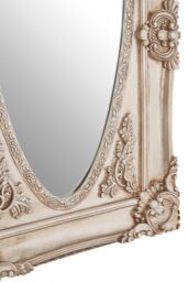 Orsina Functional Champagne Finish Oval Border Wall Mirror, Timeless Mirror For Livingroom, Elegant Modern Mirror in Silver - thumbnail 4