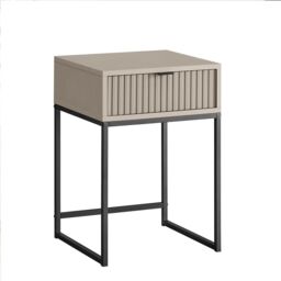 Melody Maison Pair Of One Drawer Bedside Tables - Hesley Taupe Stone Range in Grey - thumbnail 1
