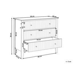 Wyld and Coco 3-Drawer Chest White MDF with Gold Handles - thumbnail 3