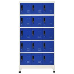 Berkfield Home Locker Cabinet Grey & Blue 90x40x180 cm Steel - Size: 90 x 40 x 180 cm - thumbnail 2
