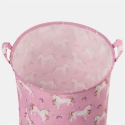 OHS Kids Laundry Basket Clothes Shoe Storage Toy Organiser Pop Up, Unicorn - Pink - thumbnail 5