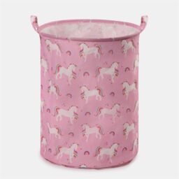 OHS Kids Laundry Basket Clothes Shoe Storage Toy Organiser Pop Up, Unicorn - Pink - thumbnail 4