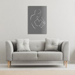 Benjamin Tate Design Drawing of a couple in one line (Canvas Print) / 61 x 41 x 4cm in Natural - Size: 61 x 41 x 4 cm - thumbnail 1