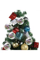 Living and Home 5 Pcs 6cm Rainbow Glass Ornament Balls for Christmas Tree Decor in Clear - thumbnail 2