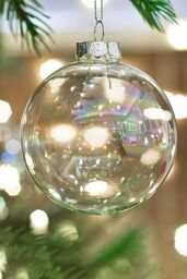 Living and Home 5 Pcs 6cm Rainbow Glass Ornament Balls for Christmas Tree Decor in Clear - thumbnail 1