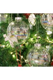 Living and Home 5 Pcs 6cm Rainbow Glass Ornament Balls for Christmas Tree Decor in Clear - thumbnail 5