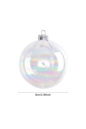 Living and Home 5 Pcs 6cm Rainbow Glass Ornament Balls for Christmas Tree Decor in Clear - thumbnail 6