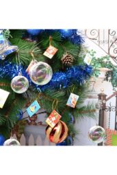 Living and Home 5 Pcs 6cm Rainbow Glass Ornament Balls for Christmas Tree Decor in Clear - thumbnail 3