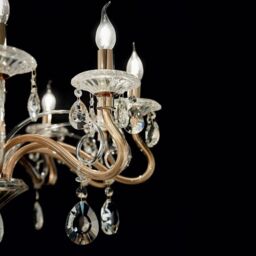 Netlighting Negresco 8 Light Chandelier Gold Finish E14 - thumbnail 2