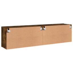Berkfield Home TV Cabinets Wall-mounted 2 pcs Smoked Oak 80x30x41 cm in Brown - Size: 80 x 30 x 41 cm - thumbnail 9