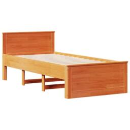 Berkfield Home Bed Frame Frame with Headboard Wax Brown 75x190 cm Small Single S… - thumbnail 5