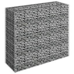 Berkfield Home Durable Gabion Raised Bed Galvanised Steel 90x30x90 cm in Silver - Size: 90 x 30 x 90 cm - thumbnail 1