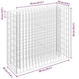 Berkfield Home Durable Gabion Raised Bed Galvanised Steel 90x30x90 cm in Silver - Size: 90 x 30 x 90 cm - thumbnail 7