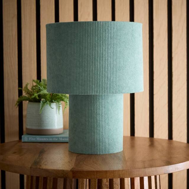 K LIVING Tokyo Green Velvet Stripe Table Lamp - image 1