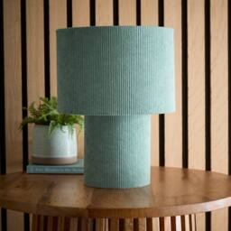 K LIVING Tokyo Green Velvet Stripe Table Lamp - thumbnail 1